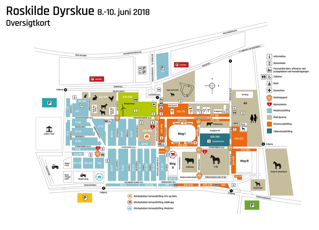 Oversigtkort Roskilde Dyrskue 2018