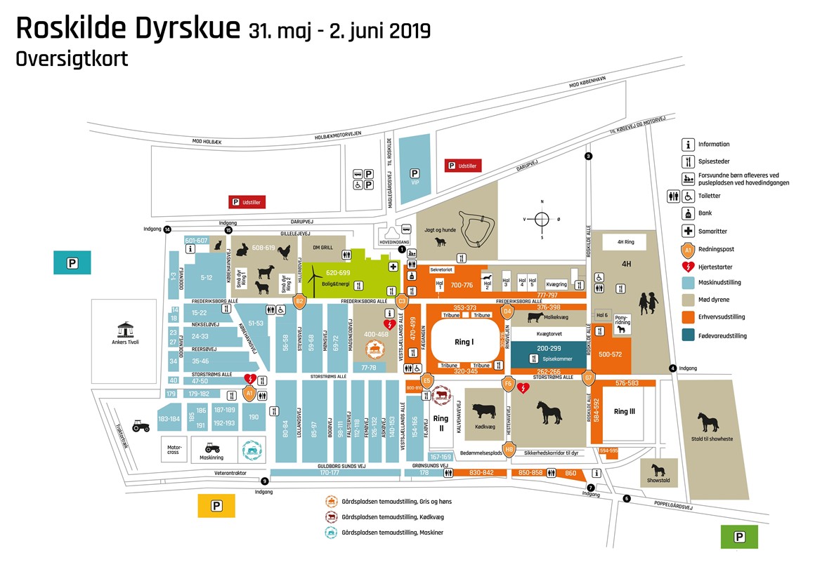 Oversigtkort Roskilde Dyrskue 2019