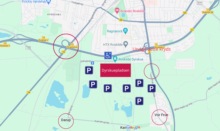 Se de ændrede tilkørselsforhold for at minimere kødannelser